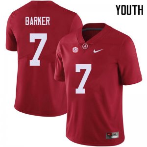 NCAA Youth Alabama Crimson Tide #7 Braxton Barker Stitched College 2018 Nike Authentic Red Football Jersey PX17G38GK